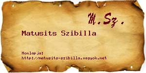 Matusits Szibilla névjegykártya